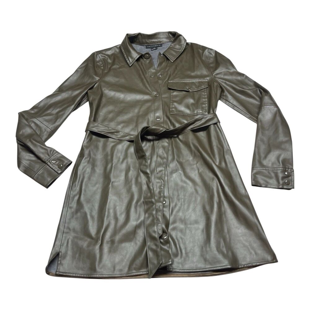 Faux Leather Shirt dress